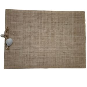 POTTERY BARN Raffia SCRAPBOOK Photo Album Journal shells art natural fiber book